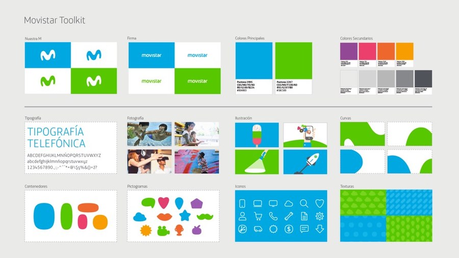 Movistar Toolkit — sistema de marca, tipografía, color e iconografía