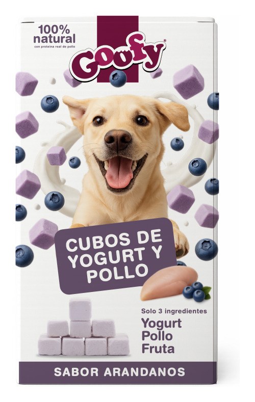 Goofy Cubos de Yogurt y Pollo — sabor Arándanos